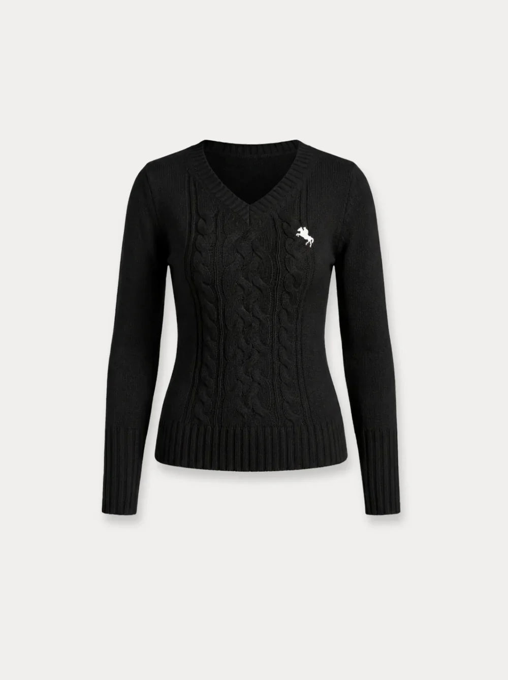 Cable Knit V-Neck Sweater