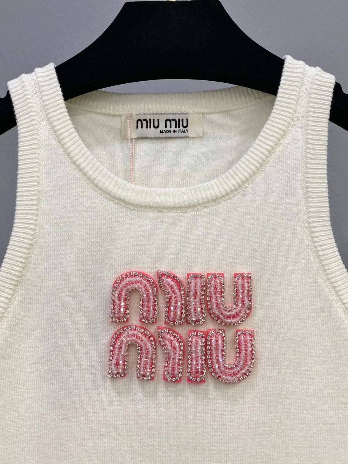 "MIU" PINK LETTER TANK TOP