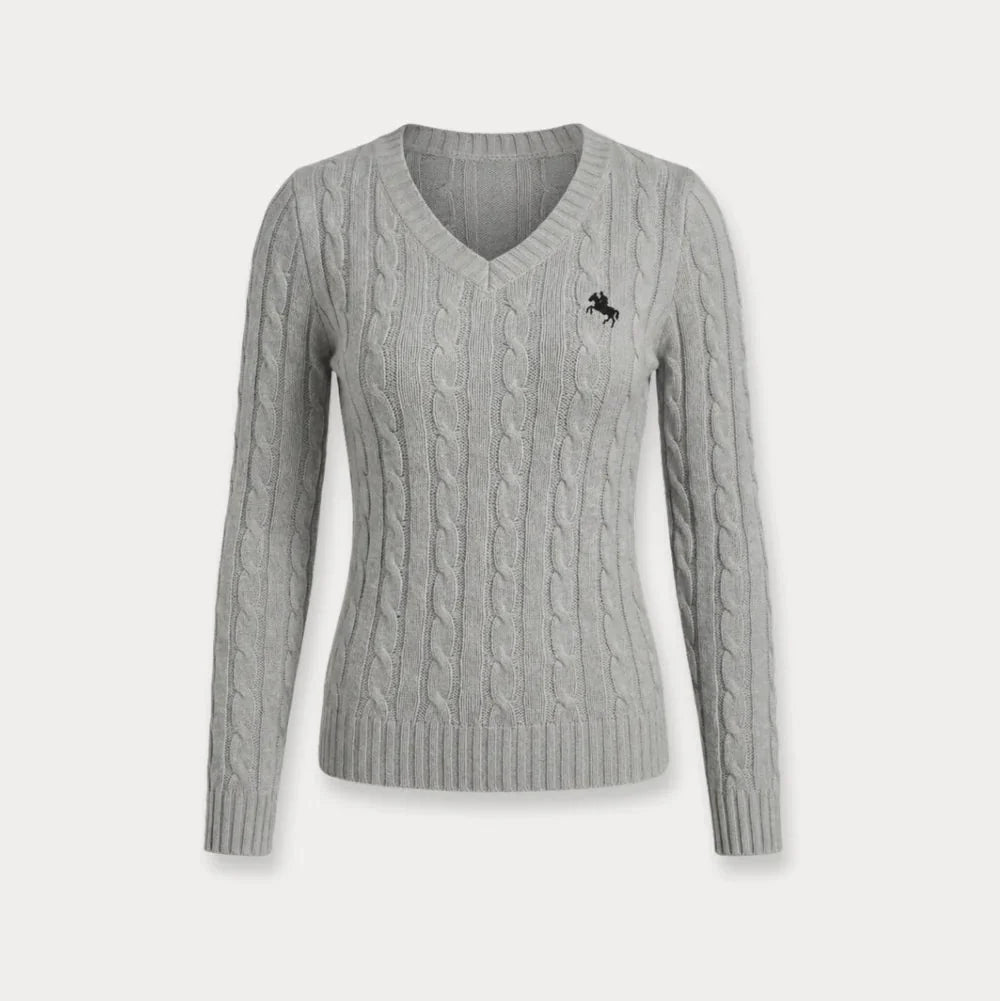 Cable Knit V-Neck Sweater