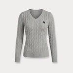 Cable Knit V-Neck Sweater