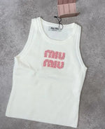 "MIU" PINK LETTER TANK TOP