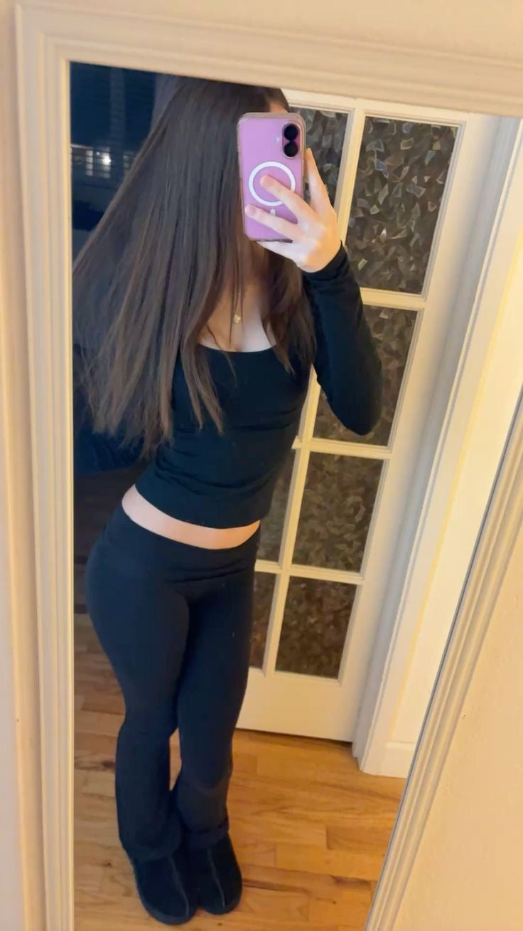 Low-Rise Turn-Up Flared Jogger Jeans