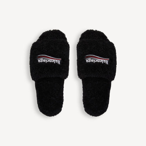 "Balenci" Fur Slides