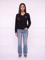 Cable Knit V-Neck Sweater