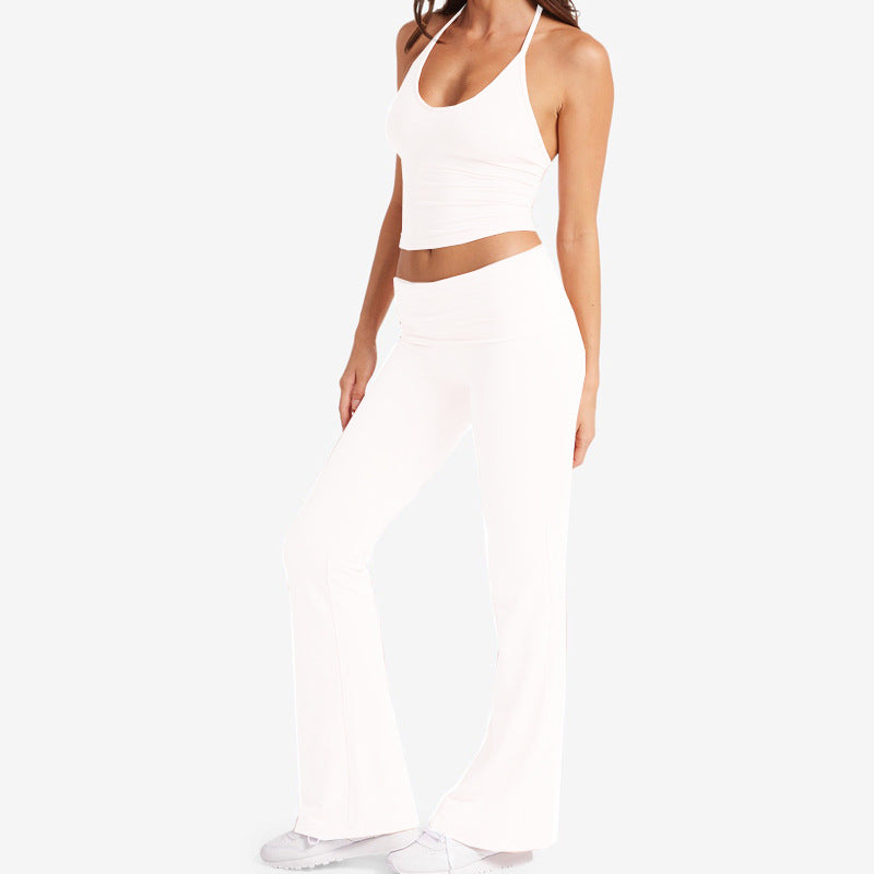 Low-Rise Turn-Up Flared Jogger SET