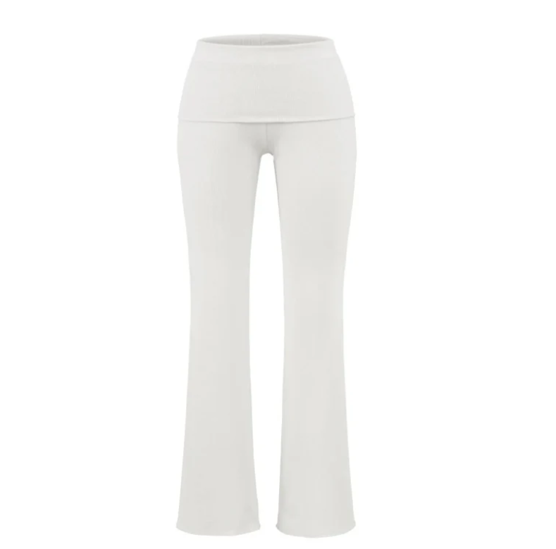 Low-Rise Turn-Up Flared Jogger Jeans