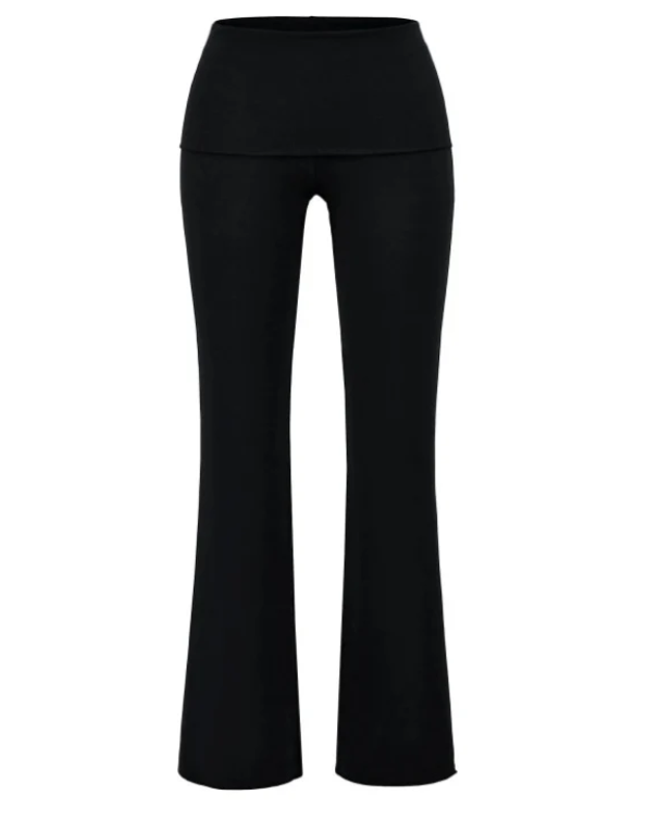 Low-Rise Turn-Up Flared Jogger Jeans
