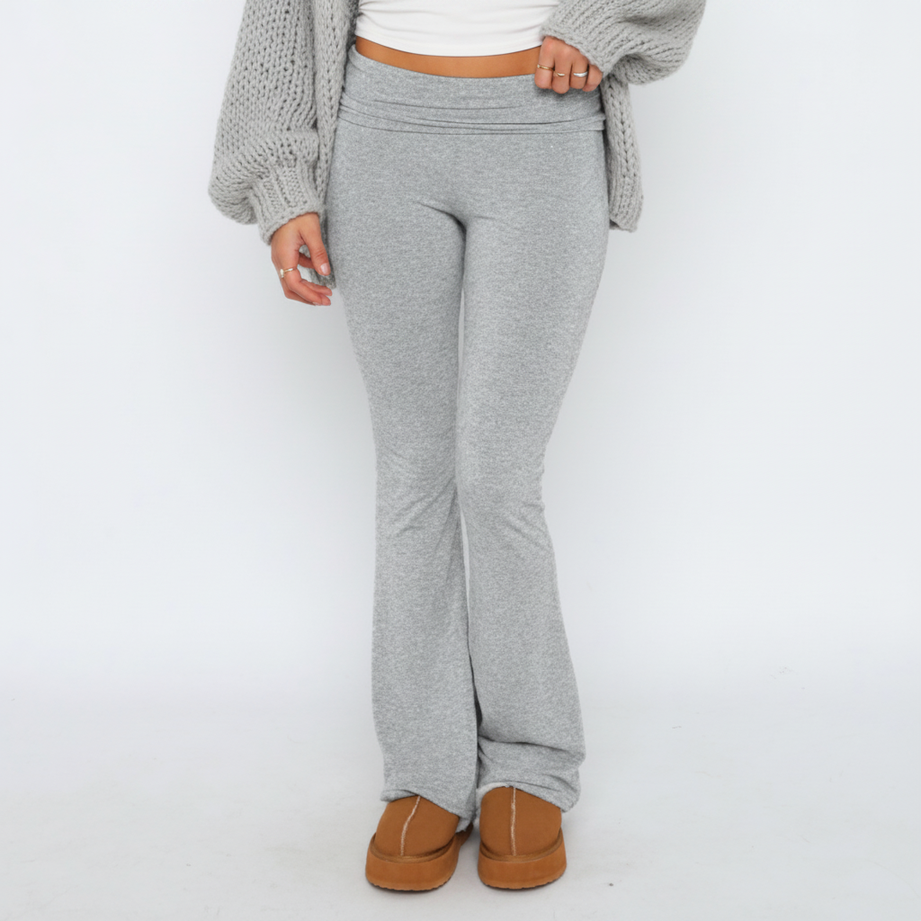 Low-Rise Turn-Up Flared Jogger Jeans