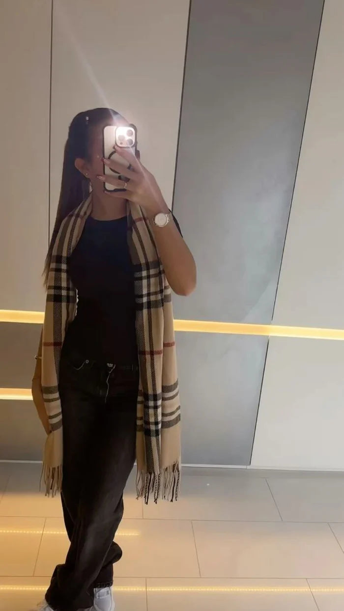 Chequered Cashmere Scarf